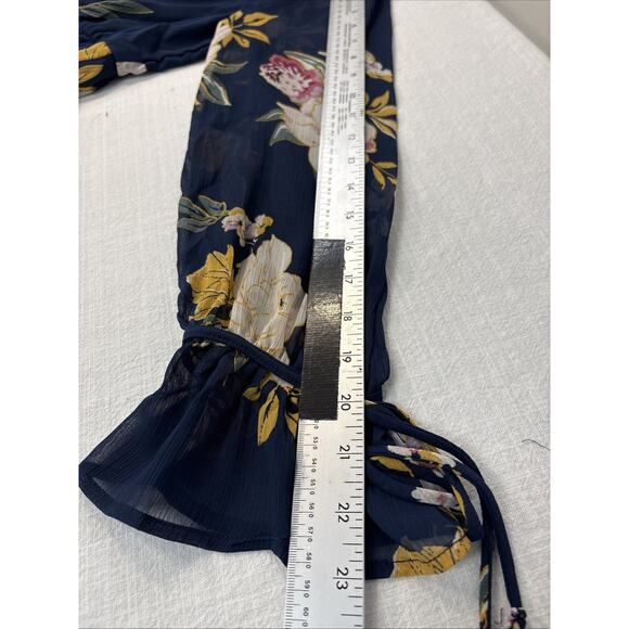 Babydoll Dress Baby Floral S Boho Romantic Long Sleeve Ruffle Waist - Picture 11 of 16